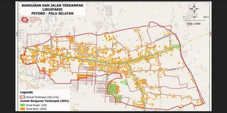 Pemetaan bangunan dan jalan yang rusak akibat likuefaksi di Petobo, Palu Selatan, Sulawesi Tengah yang dilakukan Komunitas OpenStreetMap Indonesia.
