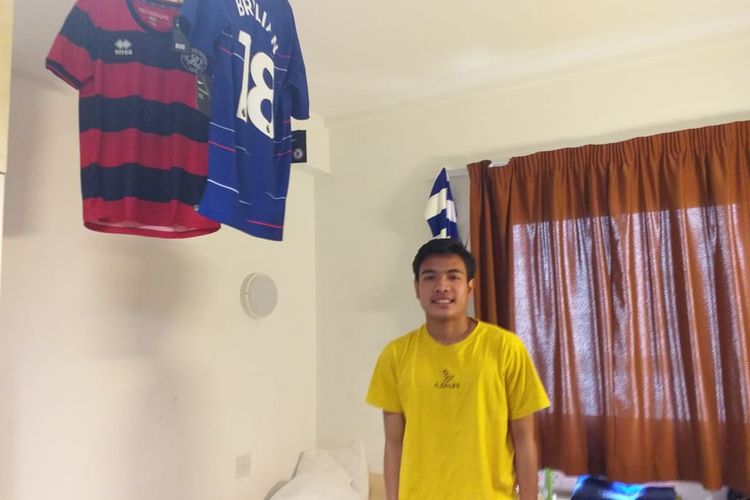 Gelandang Garuda Select, Brylian Aldama, saat ditemui di flat tempat menginap skuad Garuda Select di kawasan Universitas Aston, Birmingham, Inggris.