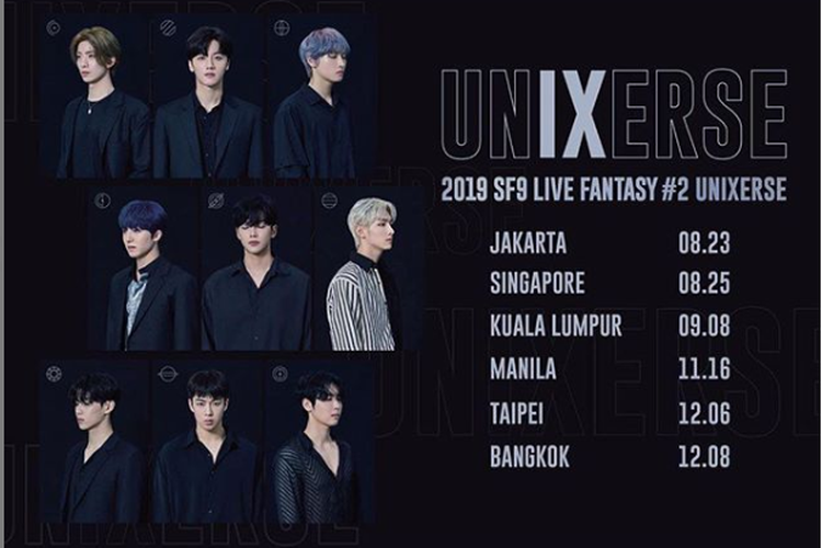 Boyband asal Korea Selatan SF9 akan menggelar konser di Jakarta pada 23 Agustus 2019.