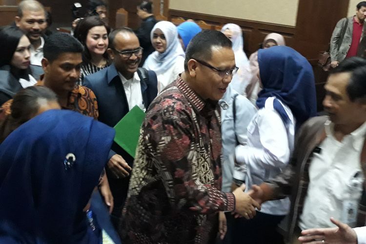 Pejabat pada Kementerian Dalam Negeri Dudy Jocom menjadi terdakwa di Pengadilan Tipikor Jakarta, Rabu (11/7/2018).