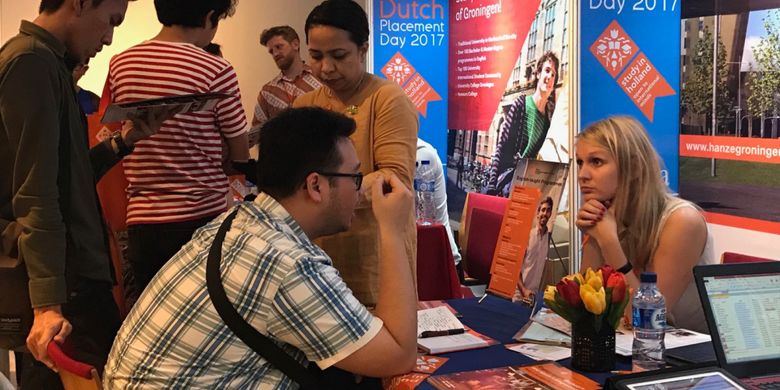 Acara pameran pendidikan kuliah di Belanda Dutch Placement Day 2017 yang berlangsung di Erasmus Huis, Jakarta, Jumat 3 November 2017.