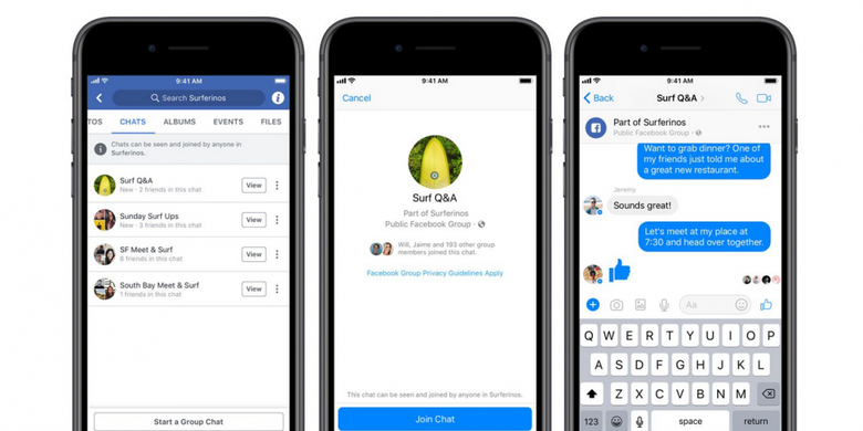Facebook Group bisa akomodir chatting hingga 250 anggota.