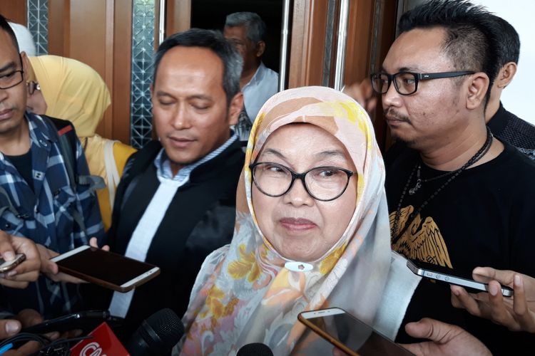 Mantan Menteri Kesehatan Siti Fadilah Supari di Pengadilan Tipikor Jakarta, Kamis (31/5/2018).