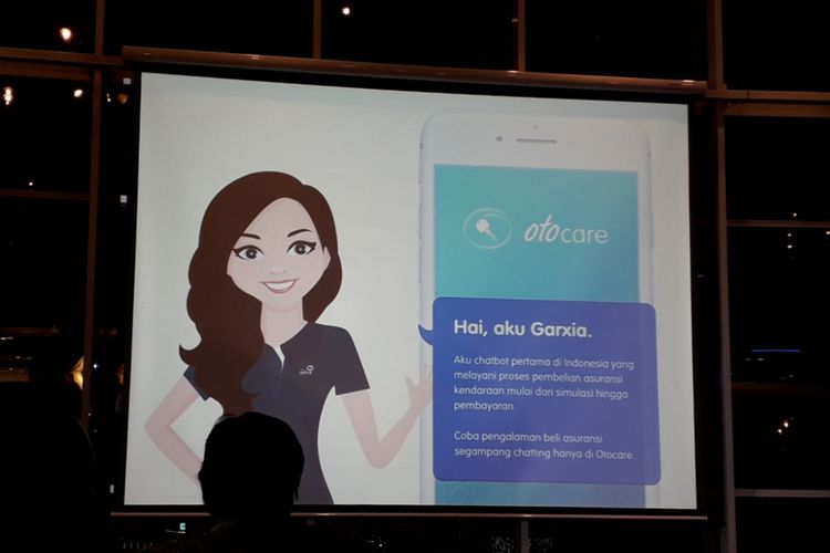 Petugas virtual Graxia yang diperkenalkan Asuransi Astra dalam layanan digitalnya, di Jakarta, Rabu (12/9/2018).