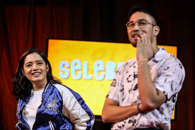 Adrian Khalif dan Cantika tampil dalam acara selebrasi (selebritas beraksi) di Menara Kompas, Palmerah, Jakarta, Selasa (7/5/2019).
