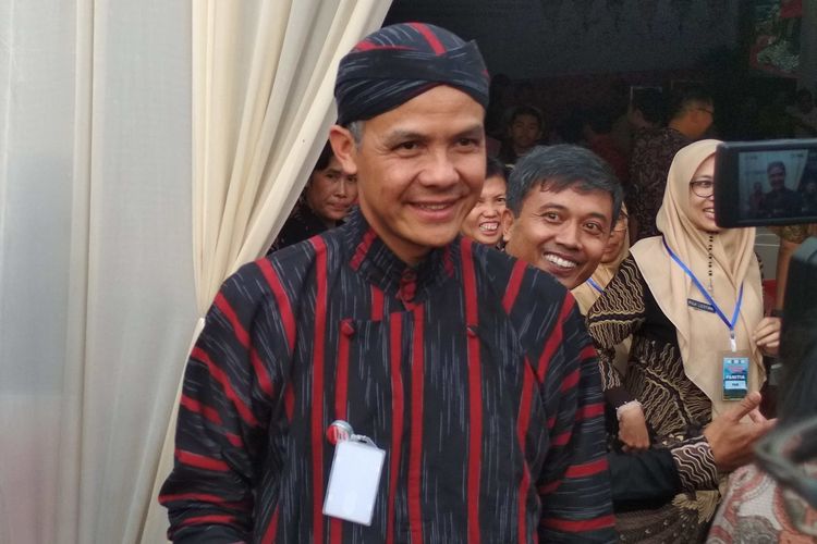 Gubernur Jawa Tengah Ganjar Pranowo usai menghadiri acara Murenbangwil eks Karesidenan Kedu di Pendopo Kabupaten Magelang, Jumat (15/3/2019) sore.