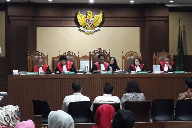 Sidang kasus korupsi pengadaan e-KTP dengan terdakwa Setya Novanto di Pengadilan Tipikor Jakarta, Senin (26/2/2018).