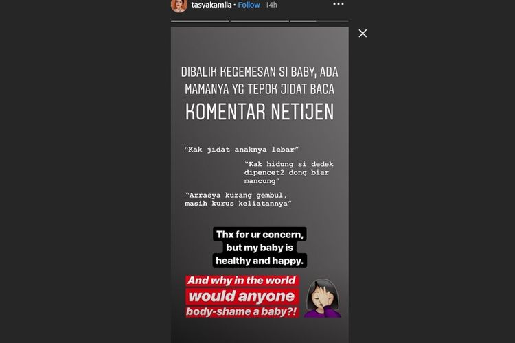 Tasya Kamila angkat bicara tentang komentar-komentar negatif warganet terhadap putranya, Arrasya Bachtiar.