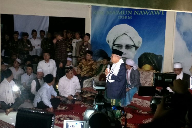 Cawapres nomor urut 01 Maruf Amin di Cibarusah, Bekasi, Jawa Barat