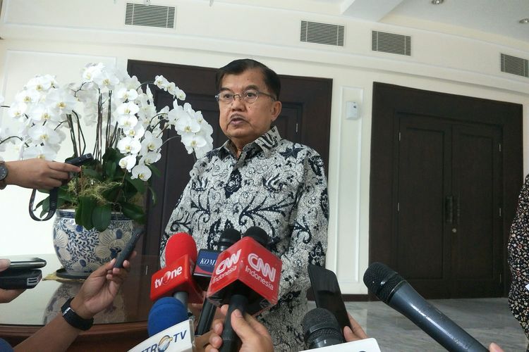Wakil Presiden Jusuf Kalla di Kantor Wakil Presiden, Jakarta, Rabu (22/5/2019).
