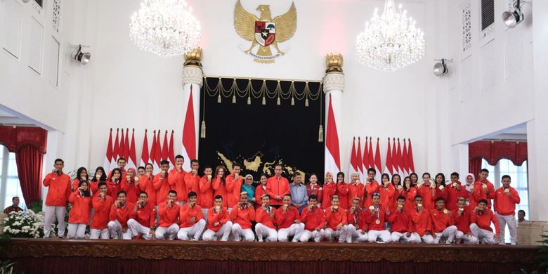 Presiden Joko Widodo beserta kontingen Indonesia untuk Asian Games 2018.