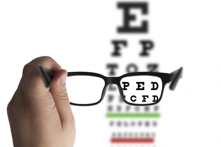 Ilustrasi mata dan kacamata