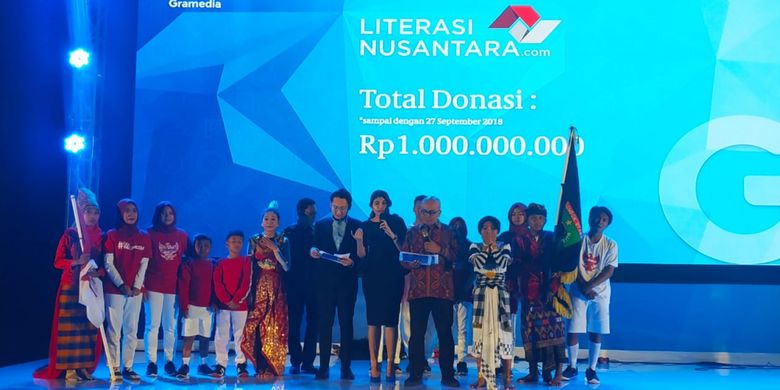 Donasi bagi para penggiat literasi terkumpul hingga 1 milyar rupiah hingga tanggal 27 September 2018 dan diumumkan dalam GRCC 2018 (28/9/2018)
