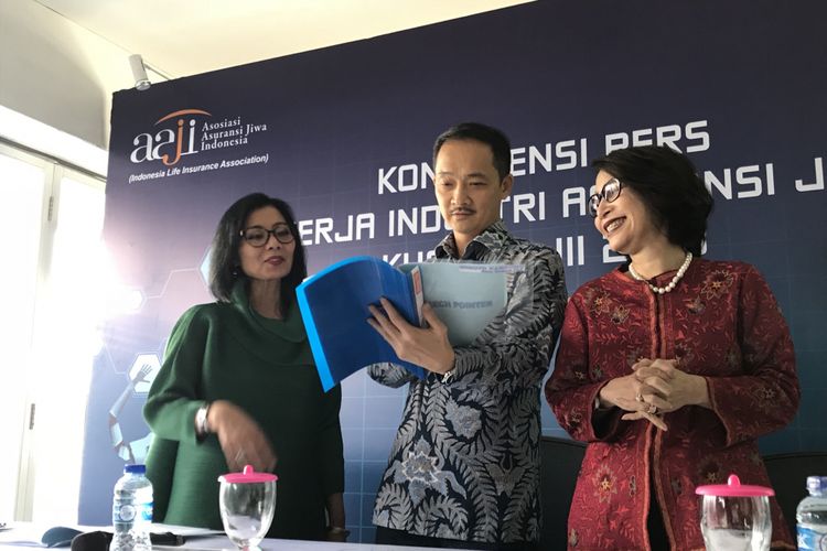 Konferensi Pers Kinerja Asuransi Jiwa Kuarta III tahun 2018 di Rumah Asosiasi Asuransi Jiwa Indonesia (AAJI), Jumat (7/12/2018)