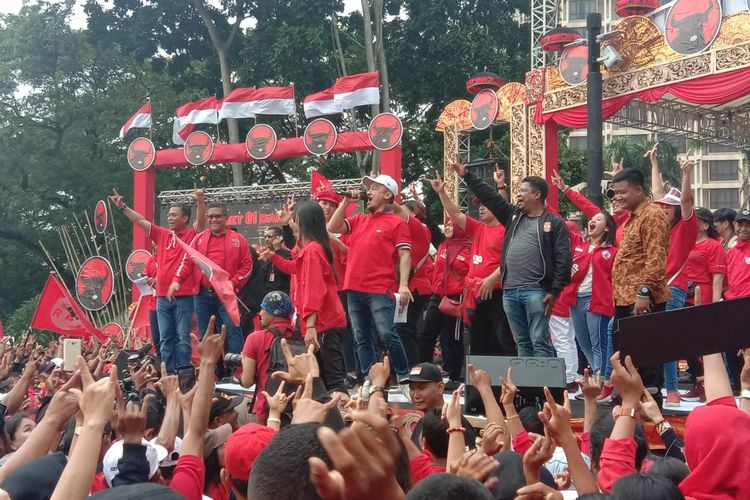 Kampanye akbar PDI-P di Parkir Timur Senayan, Jakarta Pusat, Minggu (31/3/2019).