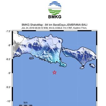 Gempa Bali, Rabu (24/7/2019).