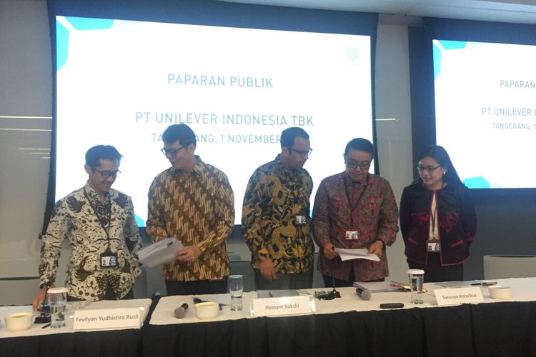 Public Expose PT Unilever Indonesia. Rabu (1/11/2017) di Grha Unilever, BSD, Tangerang.