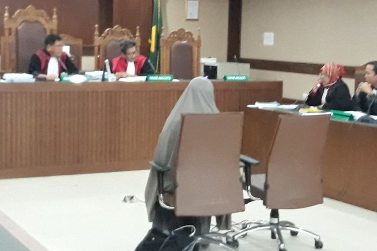 Mantan Wakil Direktur Keuangan Grup Permai, Yulianis dalam sidang pengajuan PK Anas Urbaningrum di Pengadilan Tipikor Jakarta, Kamis (31/5/2018).