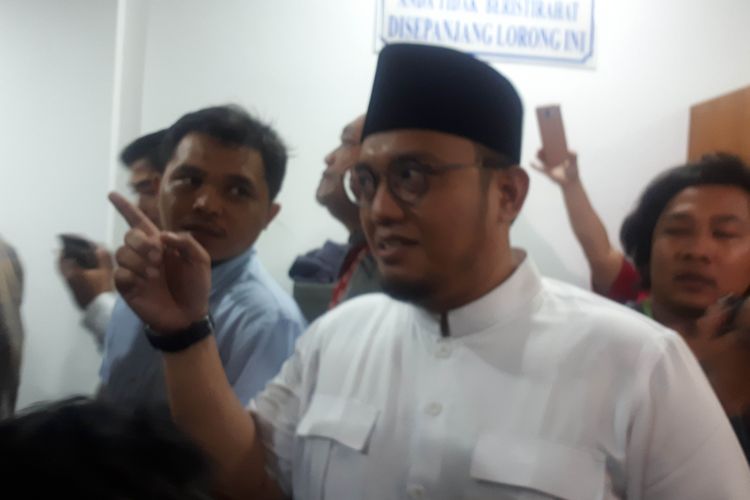 Dahnil Anzar Simanjuntak di Polda Metro Jaya, Senin (20/5/2019) malam.