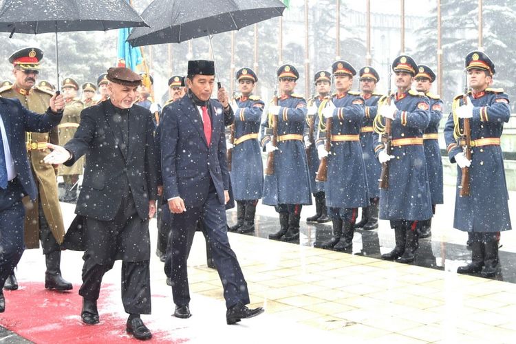 Presiden Joko Widodo saat berkunjung ke Afghanistan, Senin (29/1/2018).