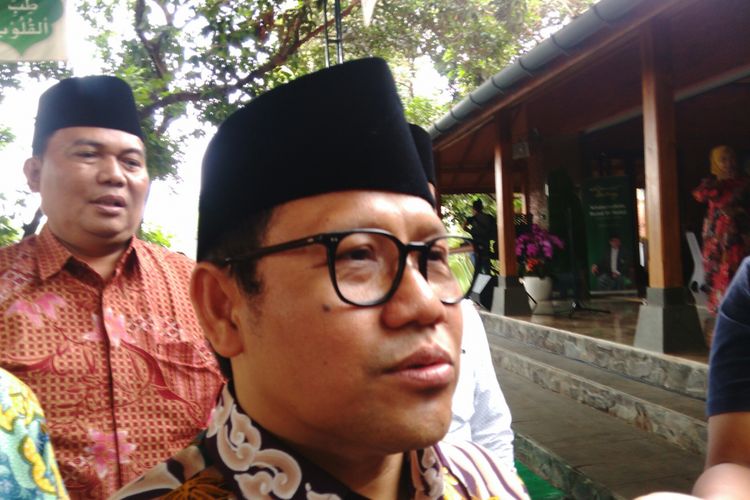 Ketua Umum PKB Muhaimin Iskandar di acara halalbihalal di kediamannya di Ciganjur, Jakarta Selatan. Sabtu (8/7/2017)