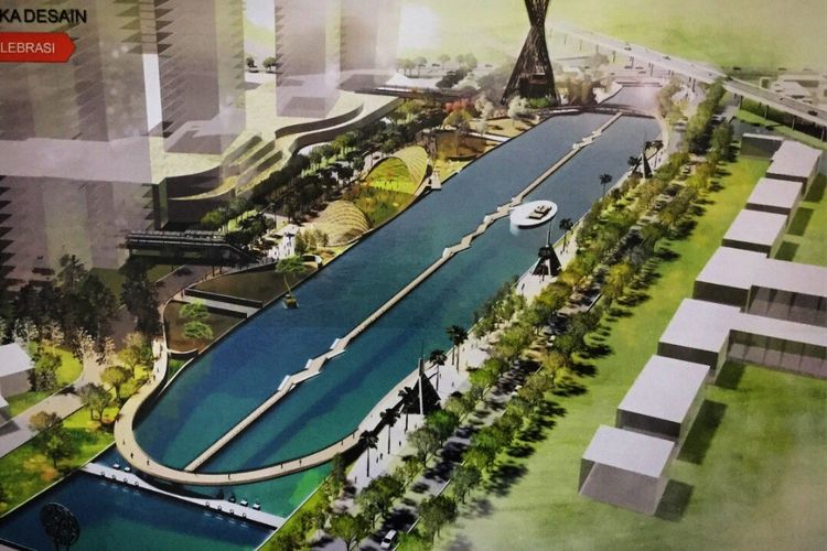 Desain akhir penataan sungai Kalimalang, Kota Bekasi yang diunggah Gubernur Jawa Barat Ridwan Kamil dalam akun Instagramnya @ridwankamil, Senin (3/12/2018).