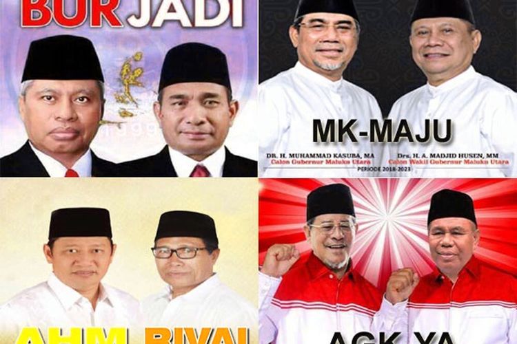Empat paslon gubernur dan wakil gubernur yang telah mendaftarkan diri di KPU Maluku Utara