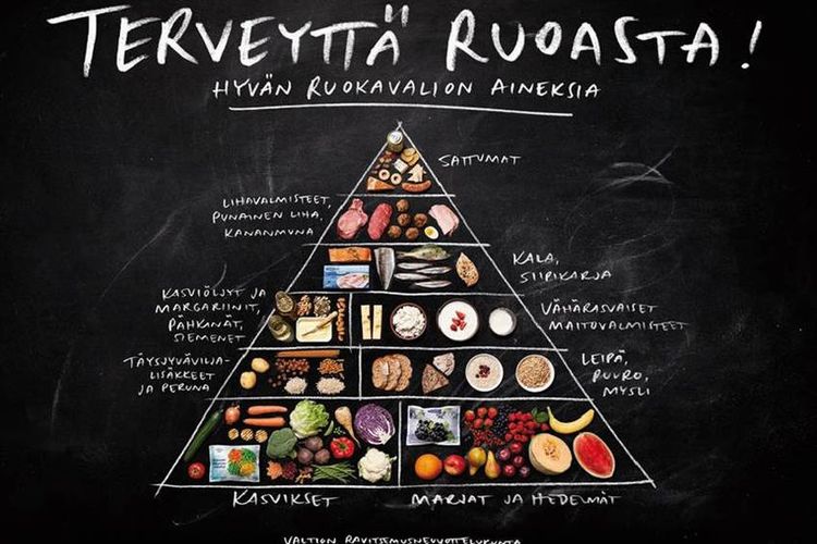 Piramida Makanan Finlandia yang terdapat dalam salah satu akun Pinterest