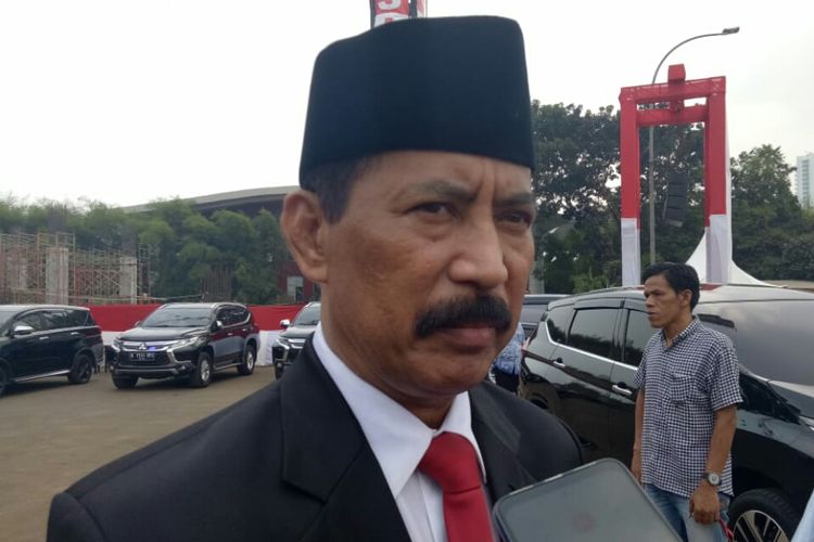 Sekda Tangsel Muhamad dalam wawancara usai upacara HUT ke-74 RI di lapangan Cilenggang, Serpong, Tangsel, Sabtu (17/8/2019). Dalam kesempatan ini Muhamad menyayangkan prilaku PNS yang bercanda saat menjalani upacara HUT ke-74 RI. 