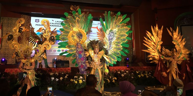 Sulam Karawo ditampilkan dalam acara Lauching Calendar of Event Pariwisata Gorontalo 2018 di Gedung Kementrian Pariwisata, Jakarta, Rabu (25/4/2018) malam. 
