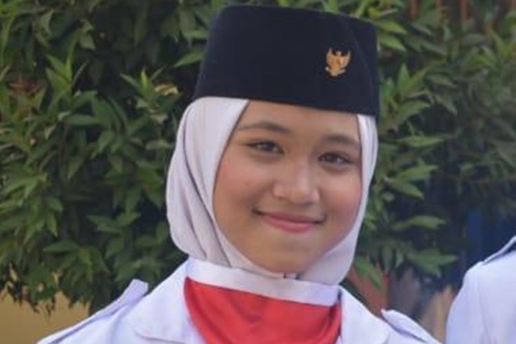 Foto calon pasukan pengibar bendera (paskibra) asal Bogor bernama Audri Viranti Islanda (16), siswi SMK ini telah aktif Paskibraka tingkat sekolah di wilayah Kecamatan Klapanunggal, Bogor, Jawa Barat.