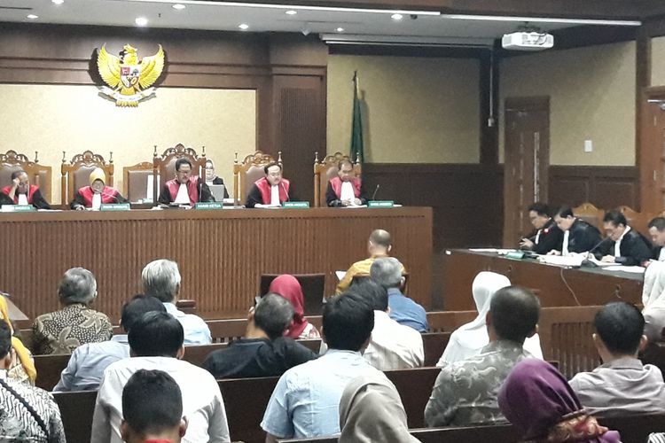 Pembacaan nota keberatan atau eksepsi terdakwa mantan Kepala BPPN Syafruddin Arsyad Temenggung di Pengadilan Tipikor Jakarta, Senin (21/5/2018).