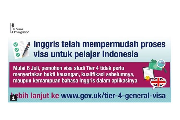 Mulai 6 Juli, Inggris mempermudah proses visa pelajar Indonesia.