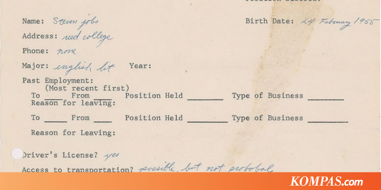 Ini Surat Lamaran Kerja Steve Jobs Sebelum Dirikan Apple