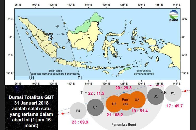 peta wilayah gerhana bulan total