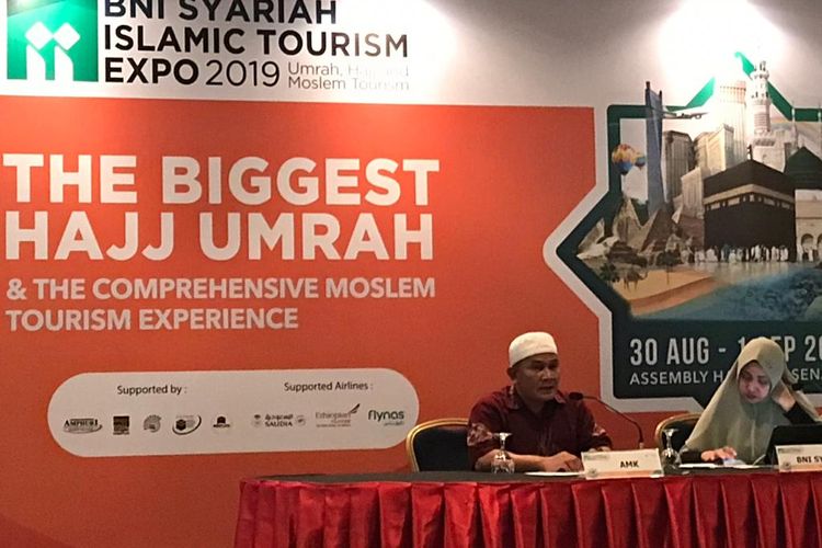 Konferensi pers Islamic Tourism Expo 2019 di Jakarta, Selasa (20/8/2019).