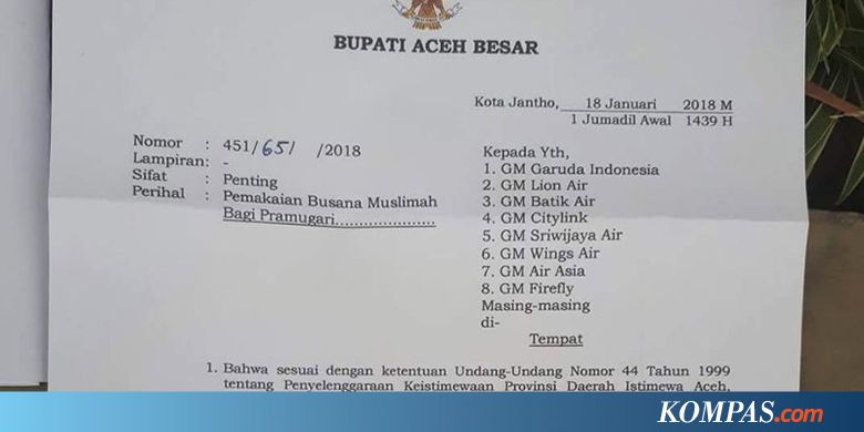 Pramugari Diimbau Pakai Jilbab dan Busana Muslim, Ini Respons Maskapai
