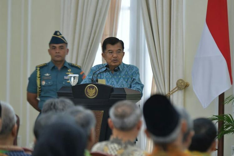 Wakil Presiden Jusuf Kalla di Istana Wakil Presiden, Jakarta, Rabu (6/3/2019).