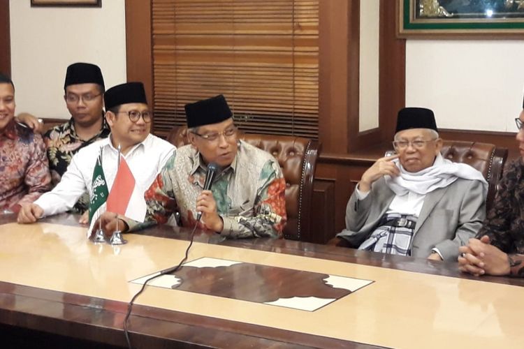 Cawapres Jokowi, Maruf Amin, mendatangi kantor PBNU, Kamis (9/8/2018). 