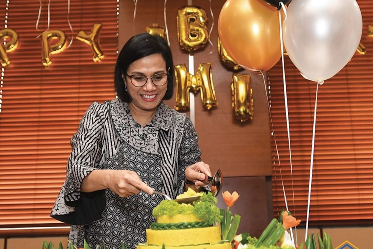 Menteri Keuangan Sri Mulyani Indrawati merayakan ulang tahunnya yang ke-56, Senin (26/8/2019). 
