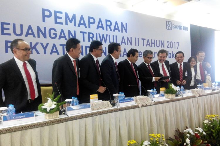 Paparan kinerja keuangan PT Bank Rakyat Indonesia (Persero) Tbk di Jakarta, Kamis (3/8/2017).