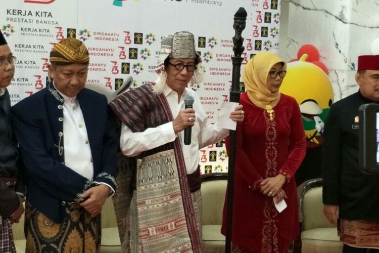 Menkumham Yasonna Laoly usai upacara peringatan HUT ke-73 Republik Indonesia, di Kantor Kemenkumham, Jakarta Selatan, Jumat (17/8/2018).