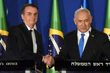 Presiden Brasil, jair Bolsonaro dan PM Israel Benjamin Netanyahu