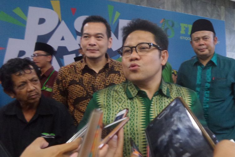 Ketua Umum Partai Kebangkitan Bangsa (PKB) Muhaimin Iskandar di Kompleks Parlemen, Senayan, Jakarta, Rabu (24/10/2017).