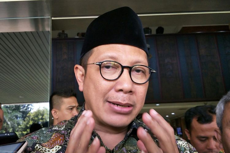 Menteri Agama RI Lukman Hakim Saifuddin ketika ditemui usai menerima Wakapolri Komjen Pol Syafruddin di Kantor Kementerian Agama RI, Jakarta, Rabu (4/4/2108).