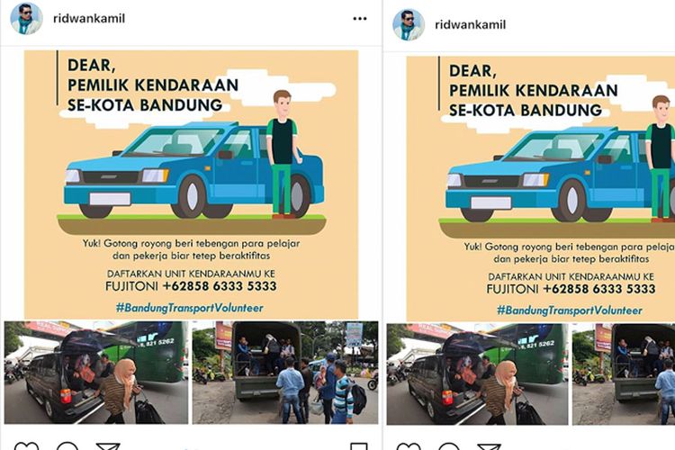 Status Ridwan Kamil di Instagram