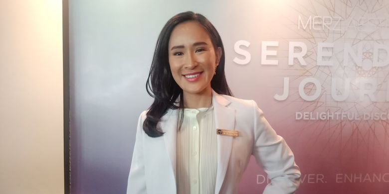 Founder Jakarta Aesthetic Clinic (JAC) dr. Olivia Ong pada acara peluncuran kampanye Merz Aesthetic Serendipity Journey di kawasan Menteng, Jakarta Pusat. Rabu (26/6/2019).