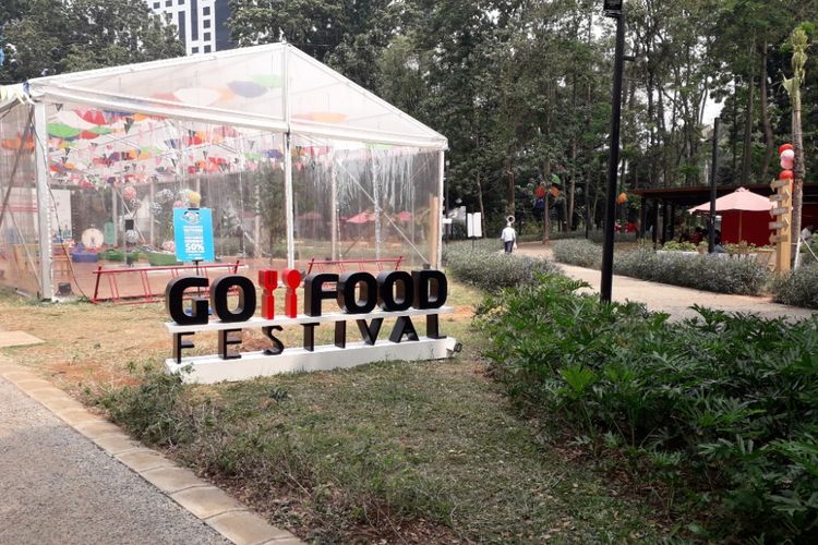 Suasana di Go Food Festival GBK, Senayan, Selasa (24/7/2018).