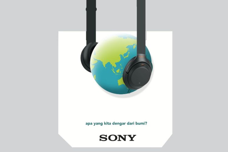 Desain shopping bag Sony hasil karya Langit Diwangkara