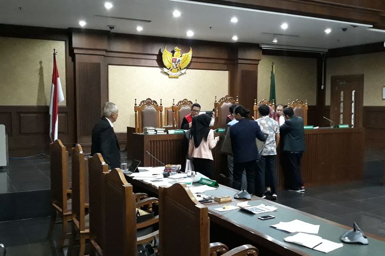 Sidang pengajuan peninjauan kembali yang diajukan terpidana OC Kaligis di Pengadilan Tipikor Jakarta, Rabu (24/4/2019).